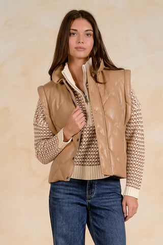 Best Dressed Tan Quilted Vest