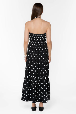Amadea Black Polka Dot Dress