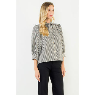 Black Gingham Button Up Shirt