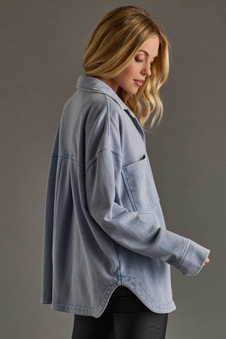 Blue Super Soft Button Up