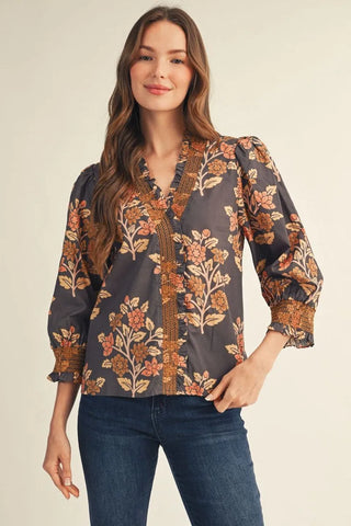 Cool & Calm Mocha Blouse