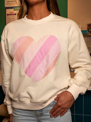 Heart Patchwork Sweatshirt
