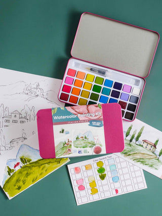 Italian Fields Watercolor Painting Kit
