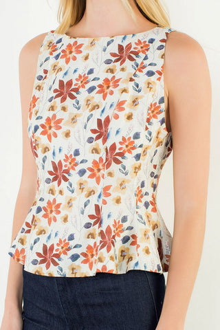 Let the Leaves Fall Tank Peplum