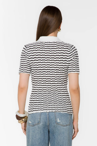 Luxy Stripe Black White Top