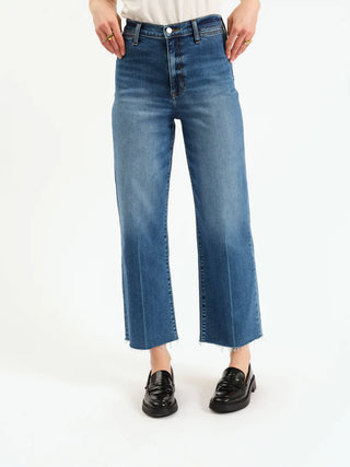 Pleaser High Rise Wide Ankle Indigo