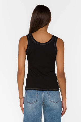 Rochelle Lace Up Tank Black