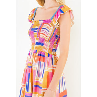 Wait in Line Abstract Dress